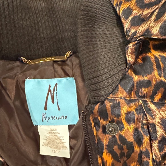 Marciano Leopard Print Puffer Jacket with Black Fur Hood - Picture 4 of 8